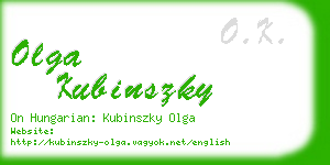 olga kubinszky business card